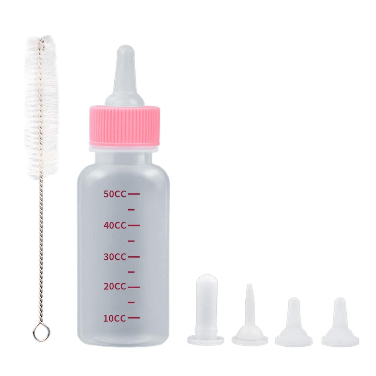 6Pcs Dog Milk Bottle Puppy Kitten Bottle Pet Drink Bottle Pink