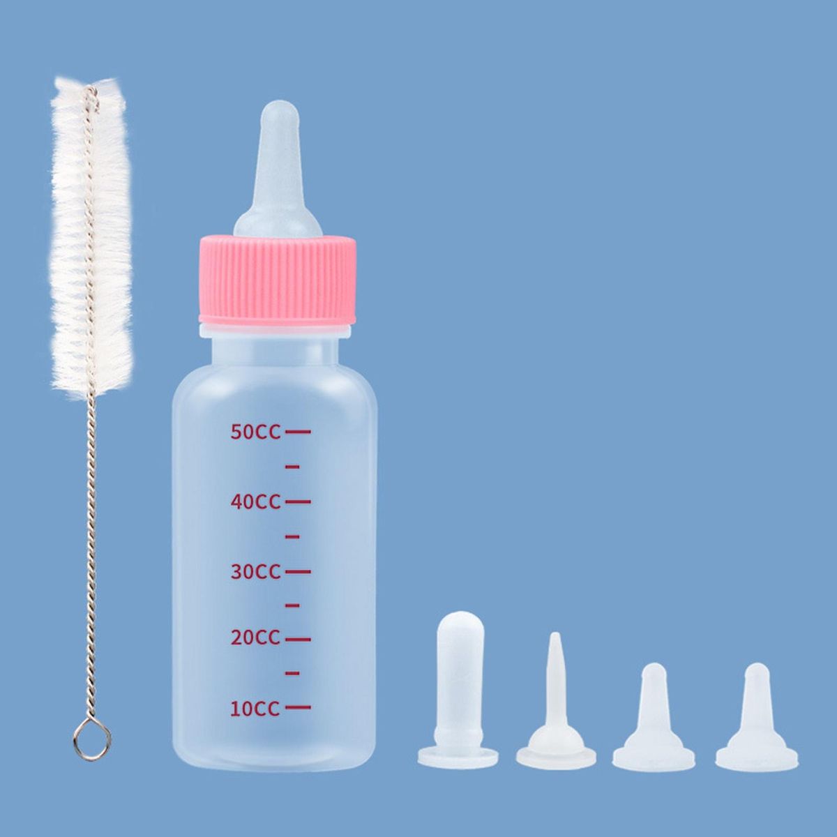 6Pcs Dog Milk Bottle Puppy Kitten Bottle Pet Drink Bottle Pink