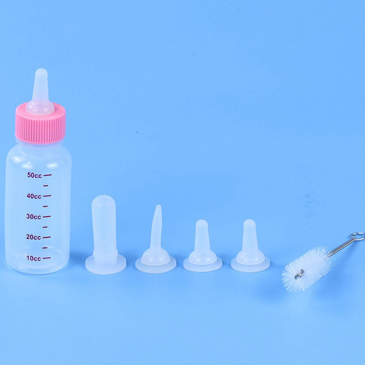 6Pcs Dog Milk Bottle Puppy Kitten Bottle Pet Drink Bottle Pink