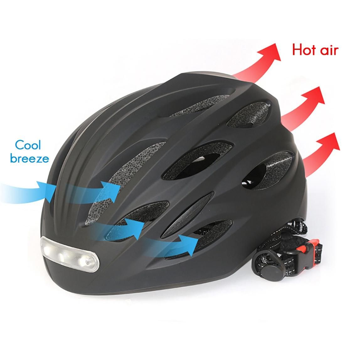 Bicycle Helmet with LED Front Rear Lights Women Men City