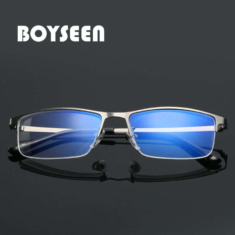 BOYSEEN New Half-frame Anti-blue Light Myopia Mirror Finished Men's Myopia Glasses Optical Finished Mirror LG190