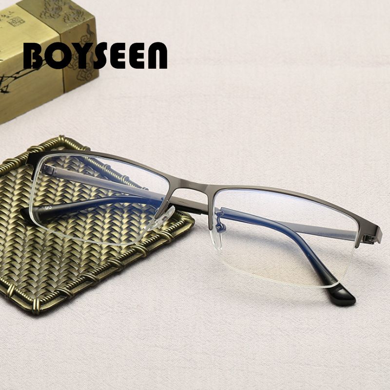 BOYSEEN New Half-frame Anti-blue Light Myopia Mirror Finished Men's Myopia Glasses Optical Finished Mirror LG190