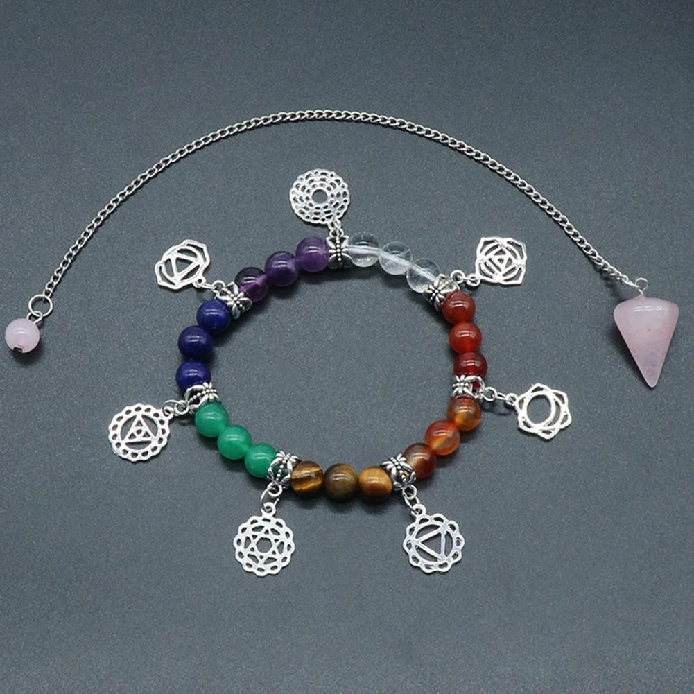 Natural Crystal Seven Chakra Power Stone Chakra Stone Set Gift Set Healing Gemstone Bracelet for Friends Brothers Family