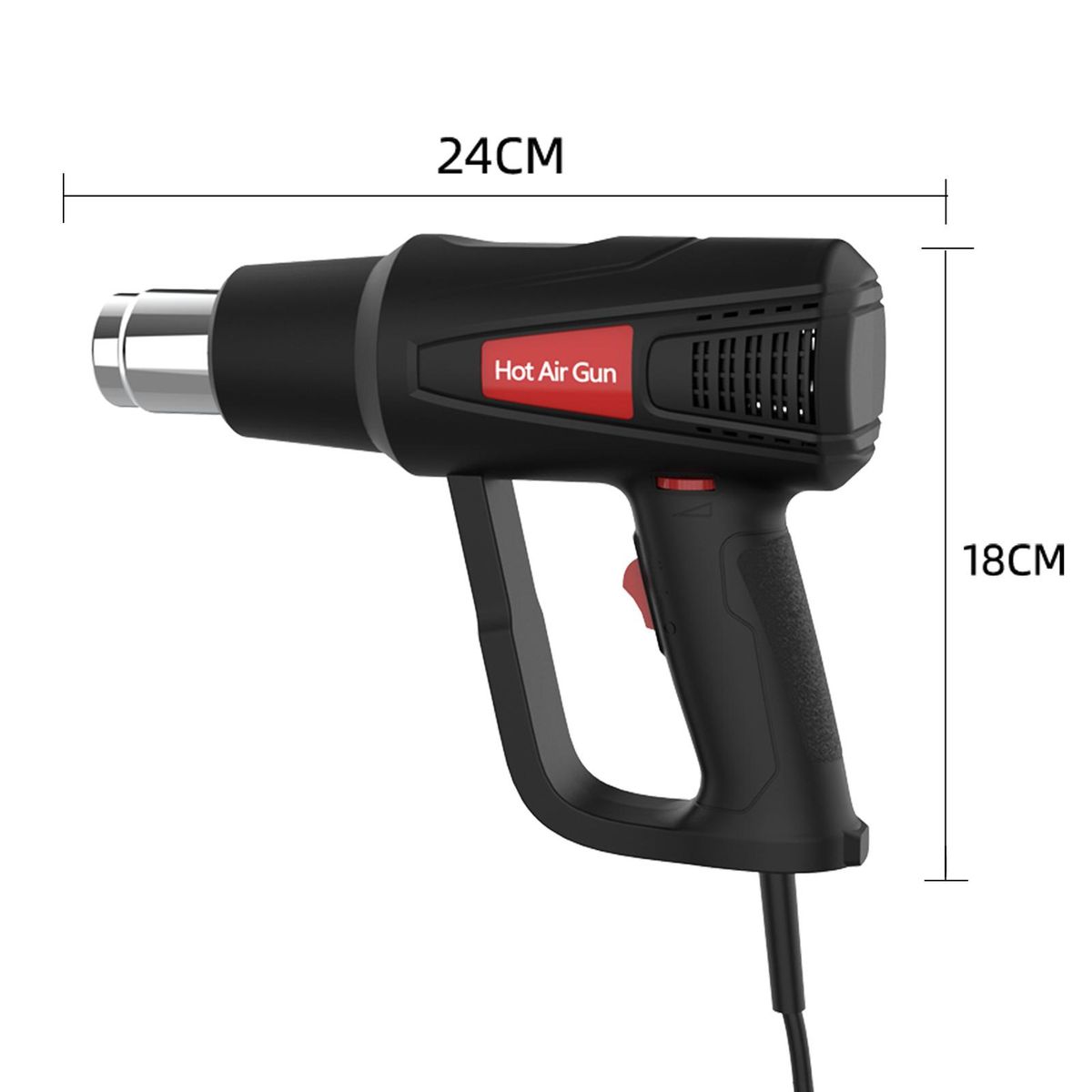 Heat Gun 2000W Variable Temperature Settings  120°F~1200°F (50°C~650°C)Heavy Duty Hot Air Gun Kit  with 2 Air Volume Setting, with 5 Nozzles for Crafts, Shrinking PVC, Stripping Paint