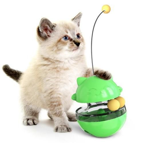 Rotating Cat Toys Shaking Leaking Food Ball Funny Stick Adjustable Snack Slow Food Interactive Attract Attention Puzzle Playing