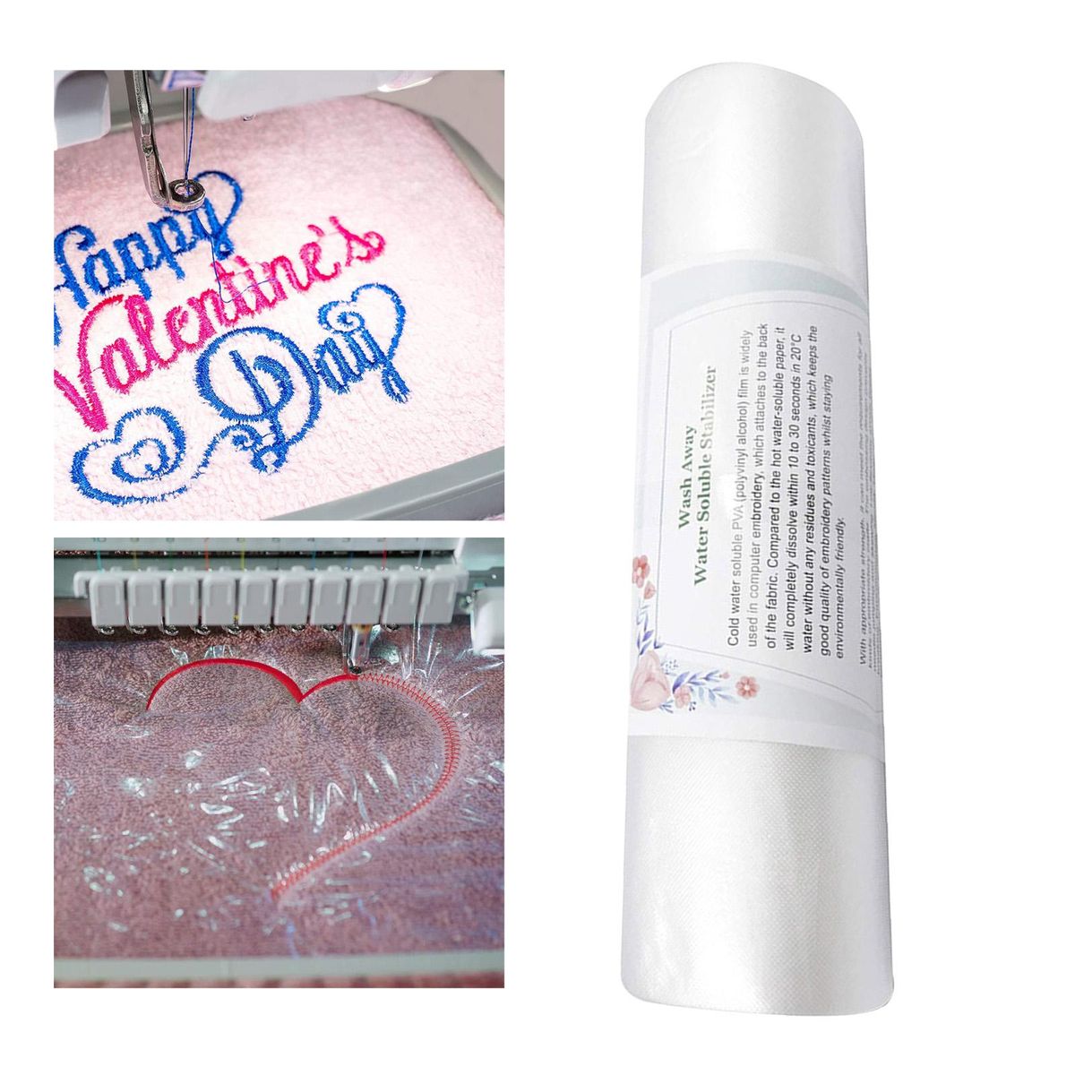 30Yd 20cm Tear Away Water Soluble Embroidery Stabilizer Clear Film