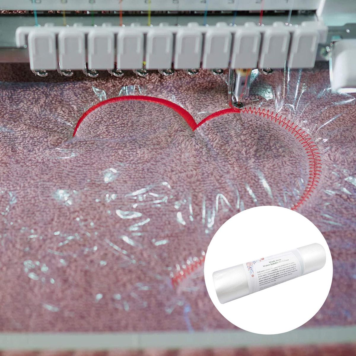 30Yd 20cm Tear Away Water Soluble Embroidery Stabilizer Clear Film