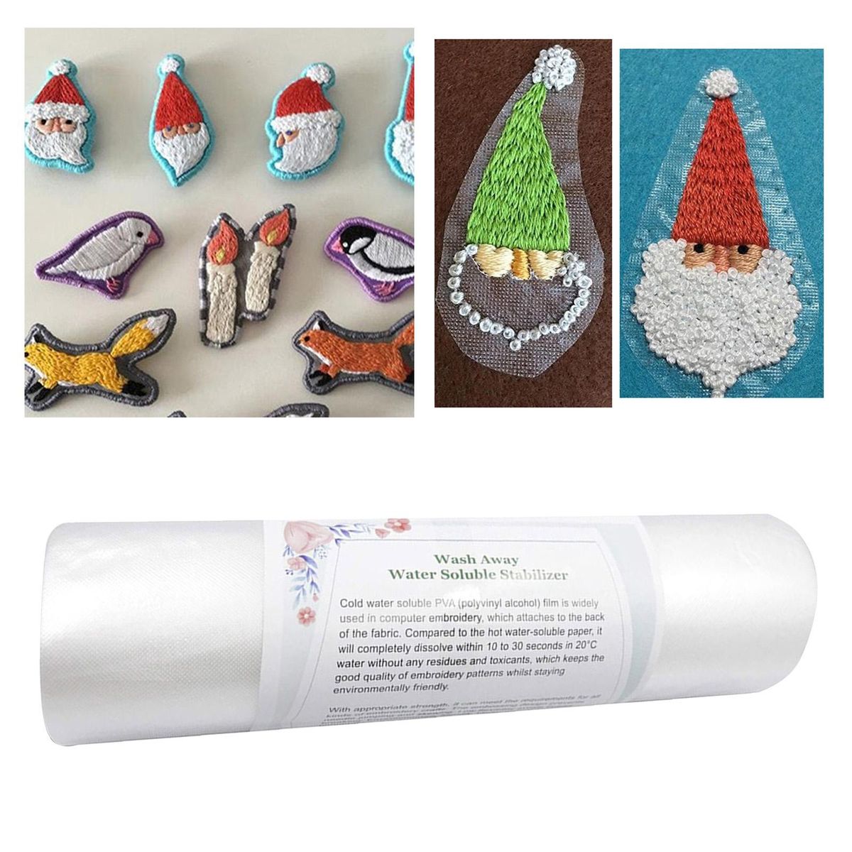 30Yd 20cm Tear Away Water Soluble Embroidery Stabilizer Clear Film