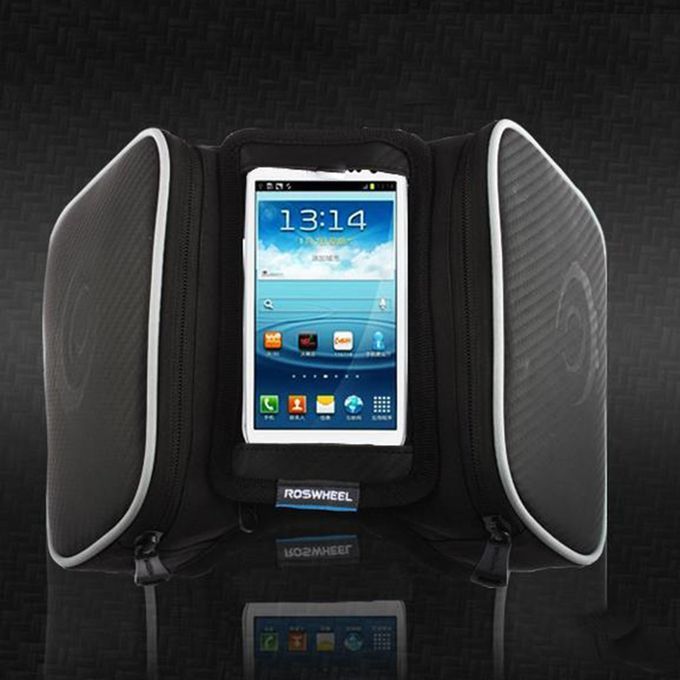 Cycling Bike Front Frame Bag Tube Pannier Touch Screen Cellphone Bicycle Accessories  Road    Bike Riding Bag Black
