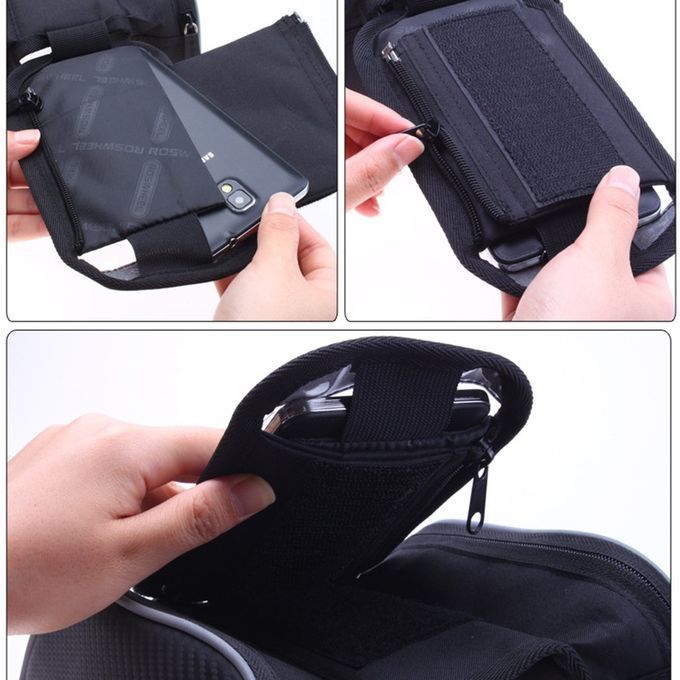 Cycling Bike Front Frame Bag Tube Pannier Touch Screen Cellphone Bicycle Accessories  Road    Bike Riding Bag Black