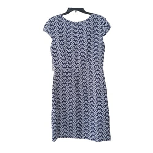 Women's Short Dress- Navy Blue With Rose Design