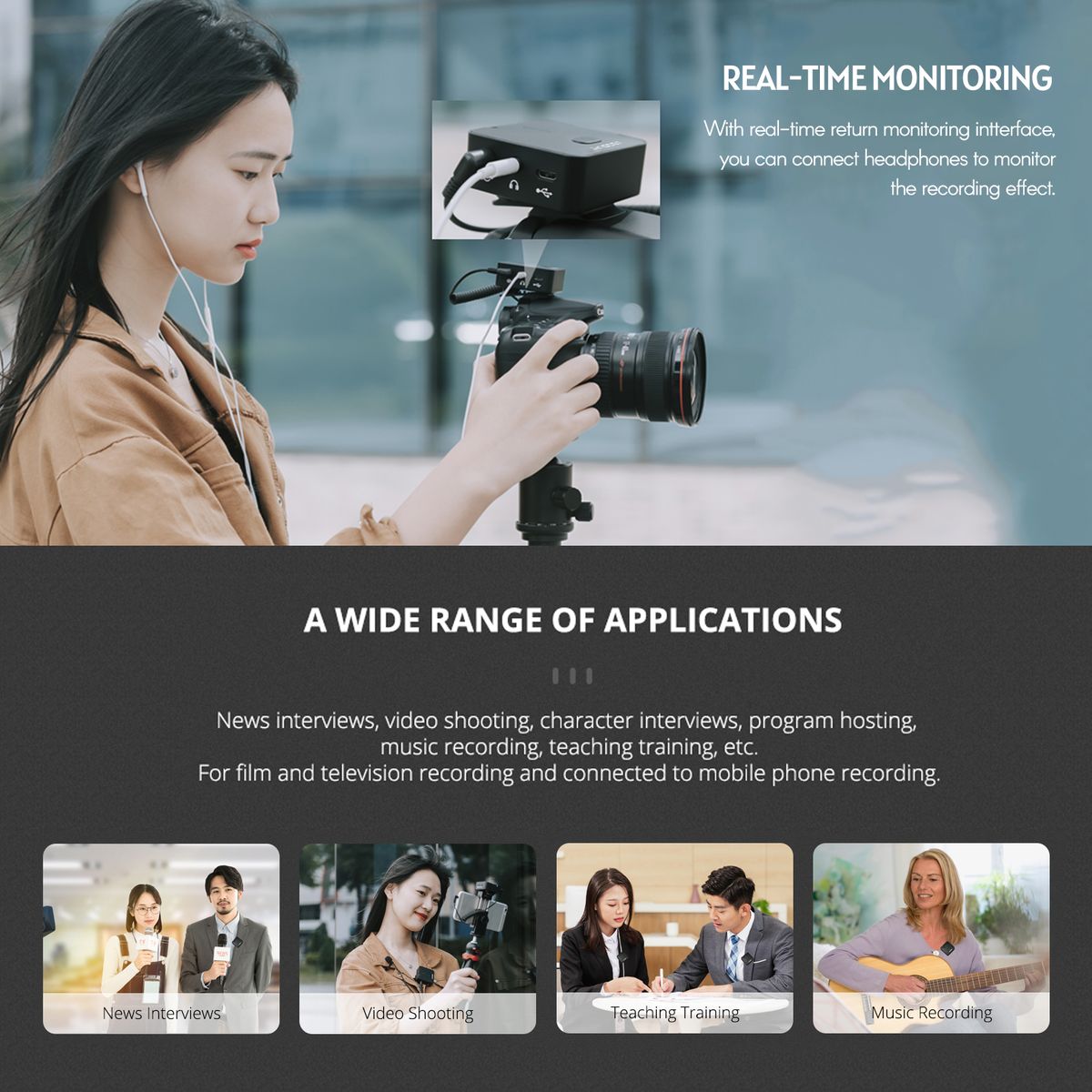 MX5 2.4G Wireless Recording Microphone System
