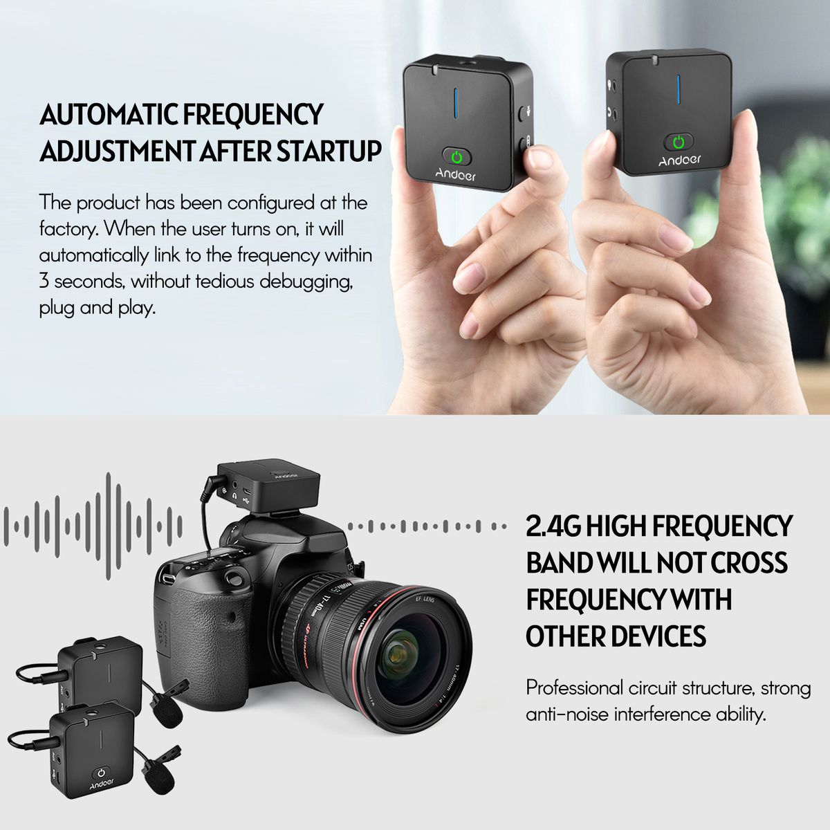 MX5 2.4G Wireless Recording Microphone System