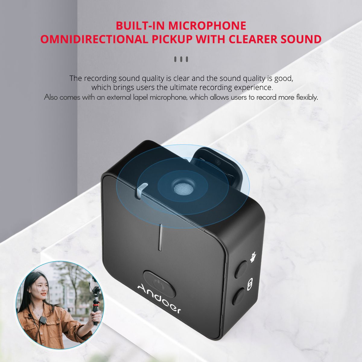 MX5 2.4G Wireless Recording Microphone System