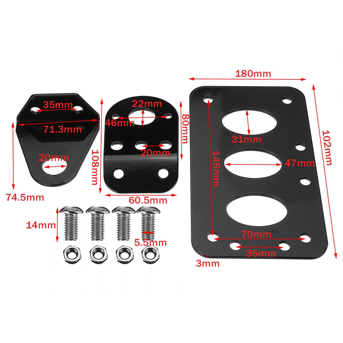 Motorcycle Side Mounted Number Plate Holder Tail Light Bracket Frame