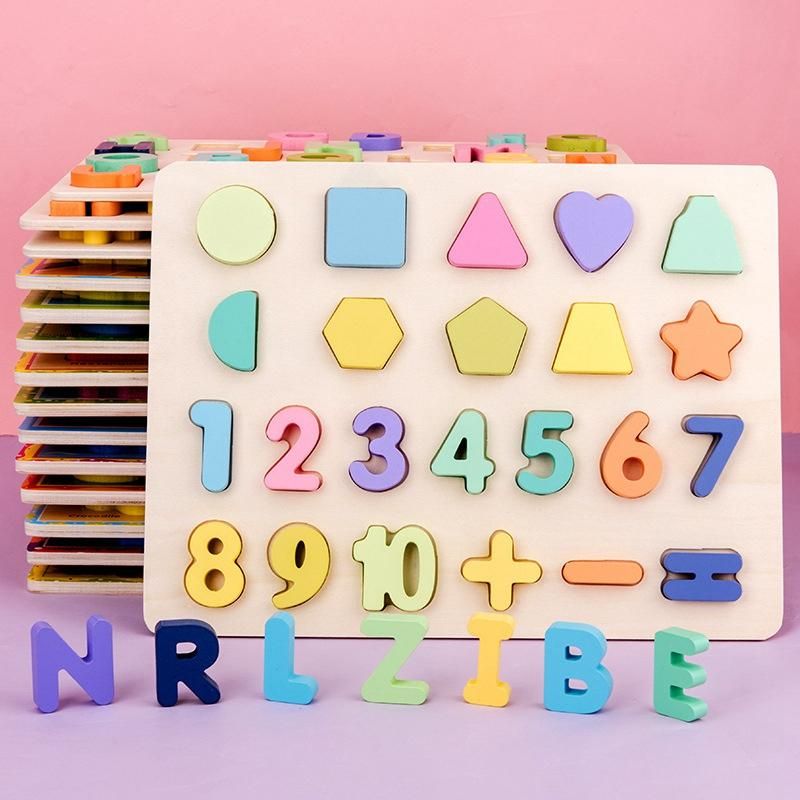 Kid Early Wooden Jigsaw Toys Baby Puzzle Board -