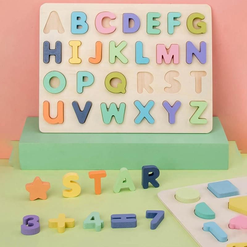 Kid Early Wooden Jigsaw Toys Baby Puzzle Board -