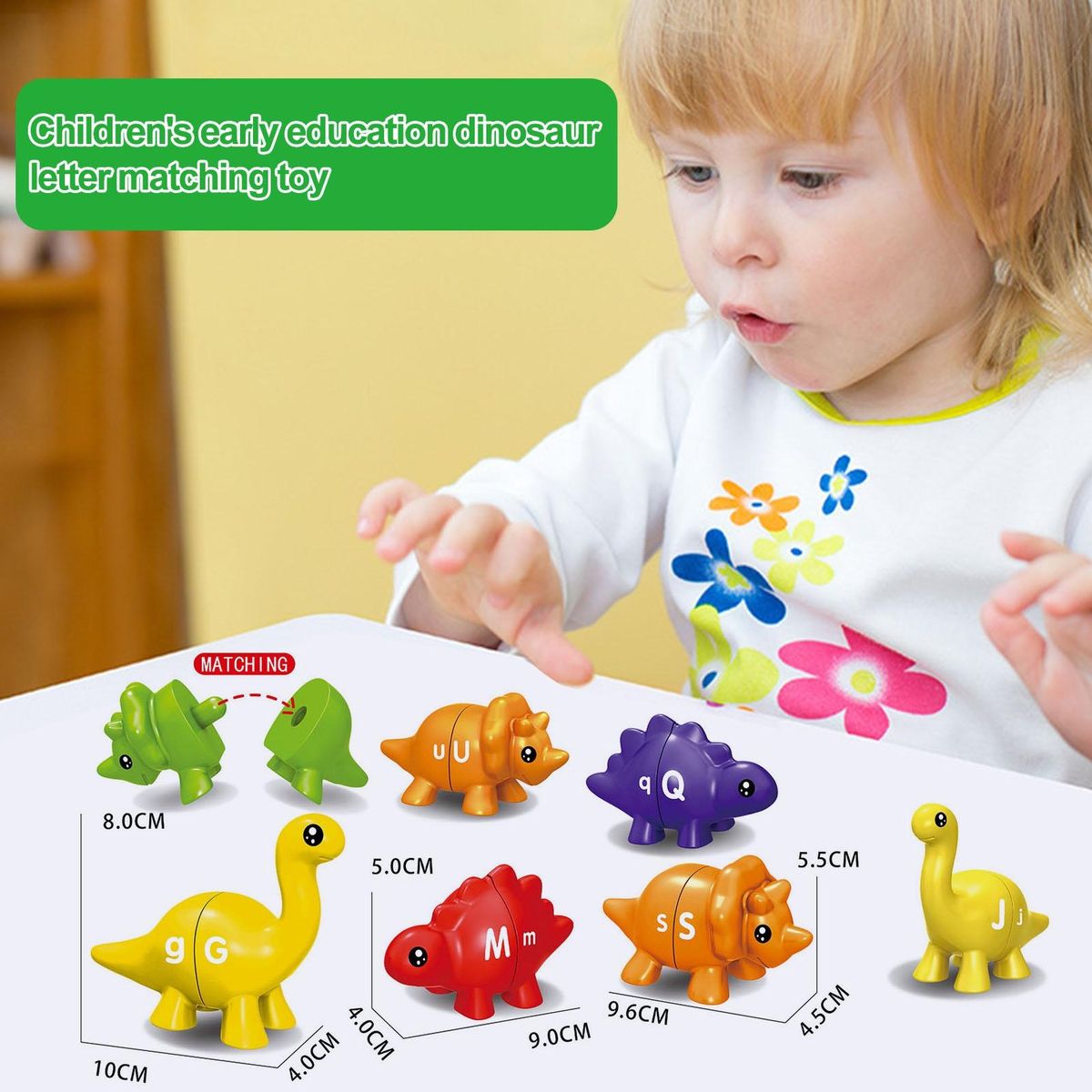 Dinosaur Matching Toy Dino-match Educational Alphabet for Toddlers