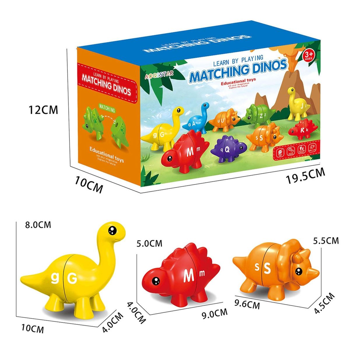Dinosaur Matching Toy Dino-match Educational Alphabet for Toddlers