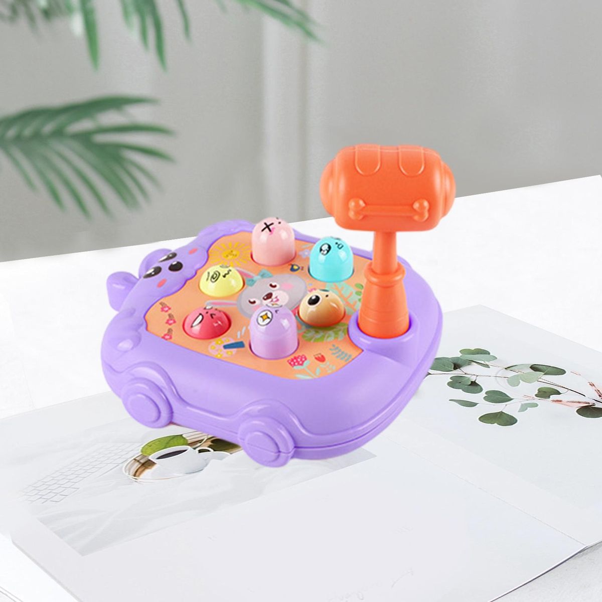 Toddler Educational Birthday Gift Whack-a-friend Hammering Game Purple