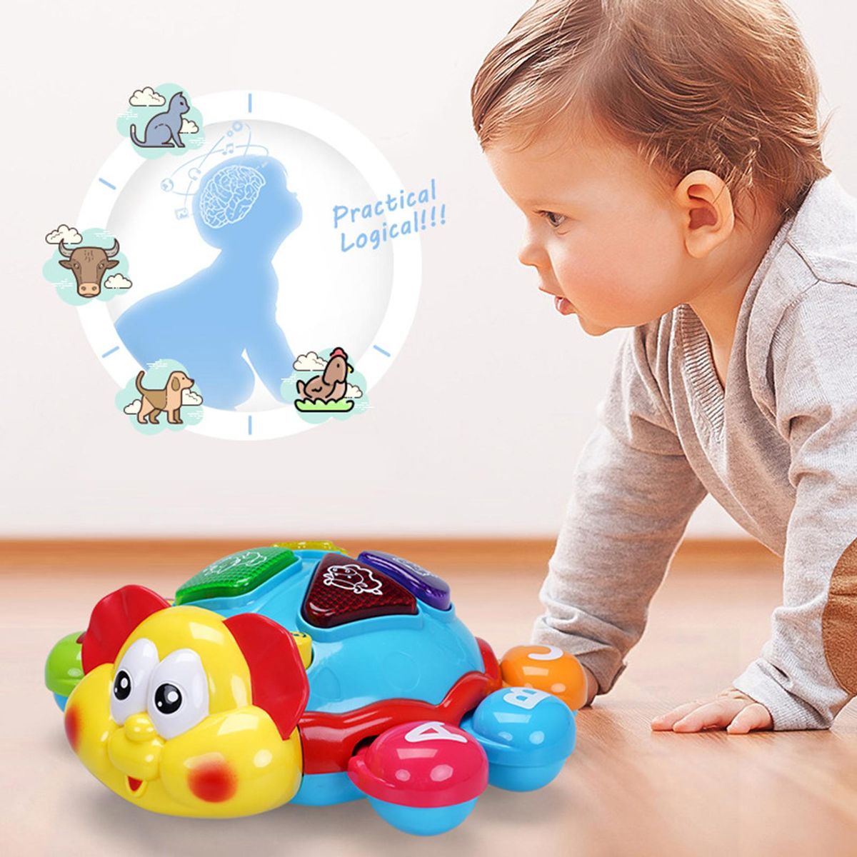 Baby Toy Music Electric Animal Toy Red