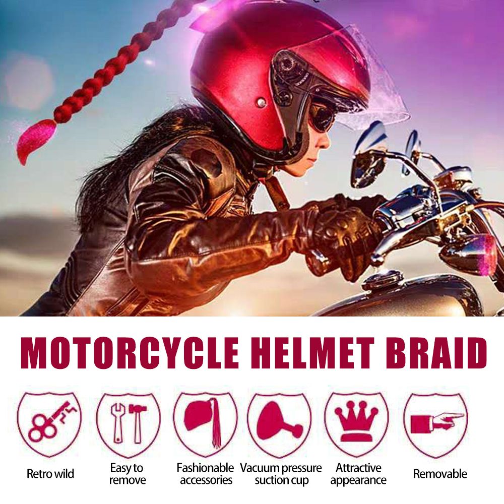 Motorcycles Gradient Ramp Helmet Decorate Braids Retro