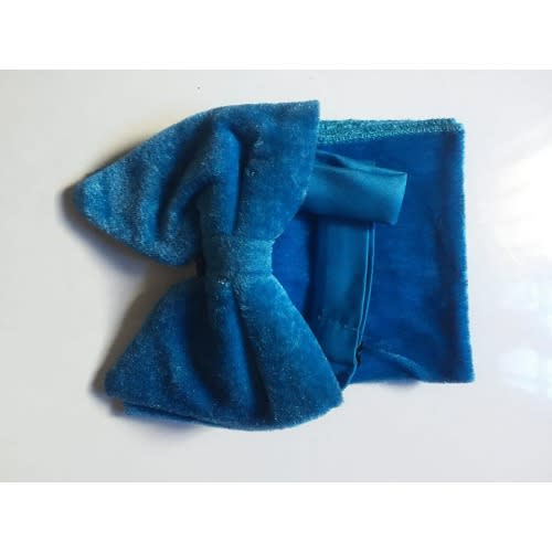 Stylishly Suede Men's Bow Tie - Blue