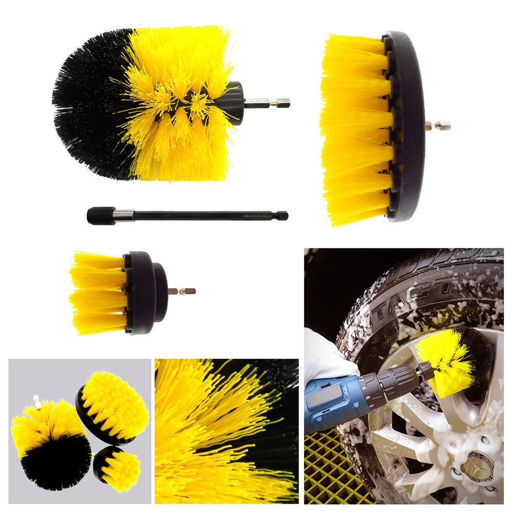 Geevorks 26 PCS Drill Brush Attachments Car Detailing Brush Kit for Auto Exterior and Interior Includes Scrub Pads Sponges Detailing Brushes Washing Mitt Air Vent Brush Cleaning Cloth Household Cleaning Set for Cars Bathroom 
