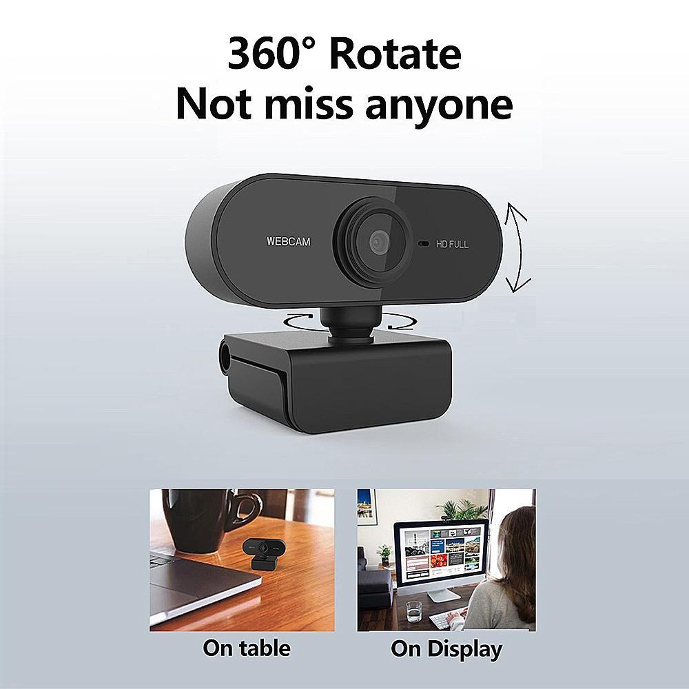 1080P 2MP HD Webcam 30fps Camera Noise-reduction Microphone Web Cam HD Laptop Computer Camera USB Plug & Play with Extension Cable for Laptop Desktop TV Box