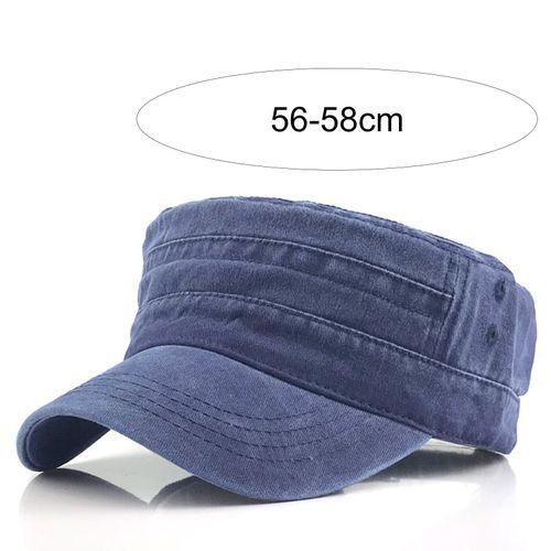 Baseball Cap Flat Top Washed Spring Summer Vintage-Black
