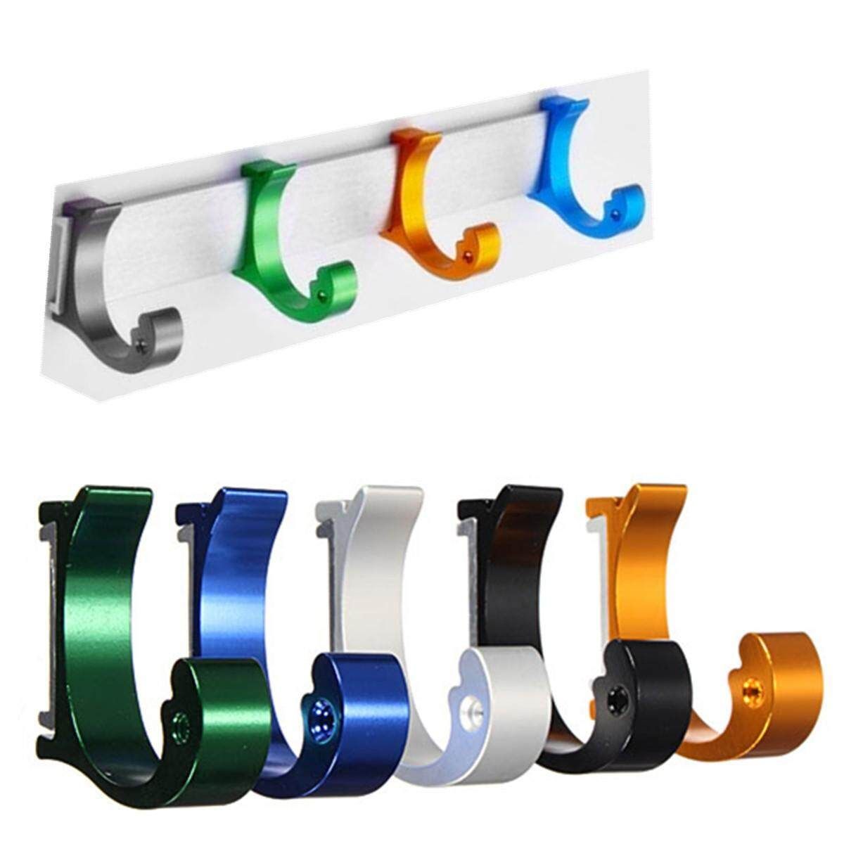 Multifunction Single Double Robe Hat Coat Door Bath Balcony Aluminum Hanger Hook Black
