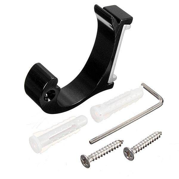 Multifunction Single Double Robe Hat Coat Door Bath Balcony Aluminum Hanger Hook Black