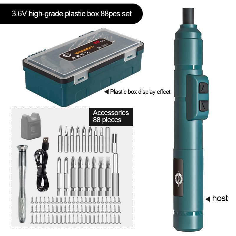 Mini Wireless Electric Screwdriver Set USB Rechargeable Screwdriver 3.6V 2r/Min Home Electric Repair Power Tool