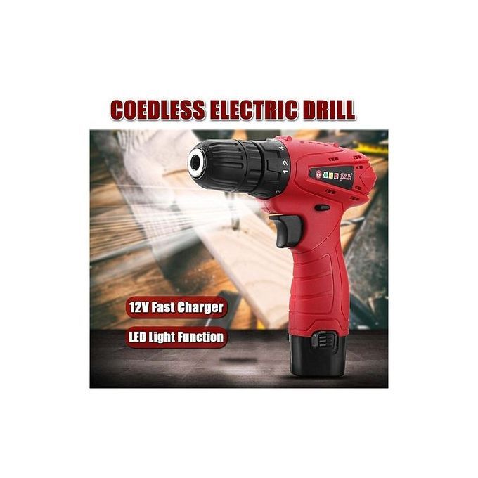 12V Cordless Rechargeable Drill Driver Screw Electric Screwdriver