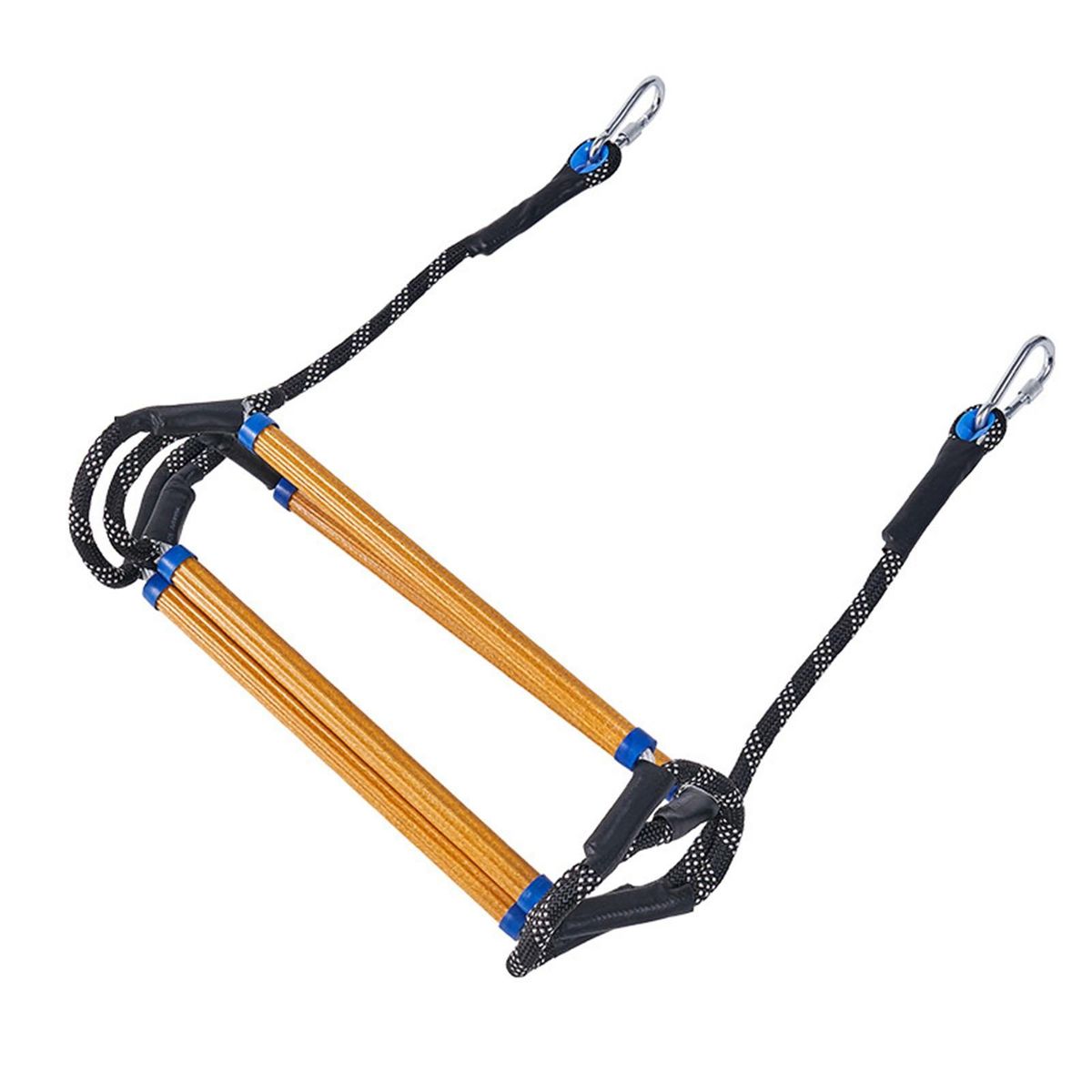 Outdoor Rope Ladder Extra Long Reinforced Portable for Boating Black