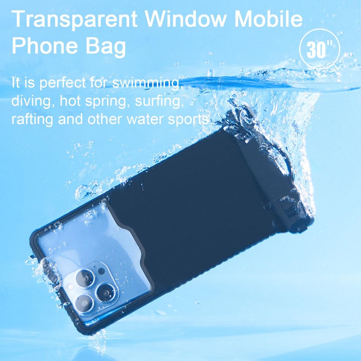 Phone Storage Bag Cell Phone Waterproof Case Black