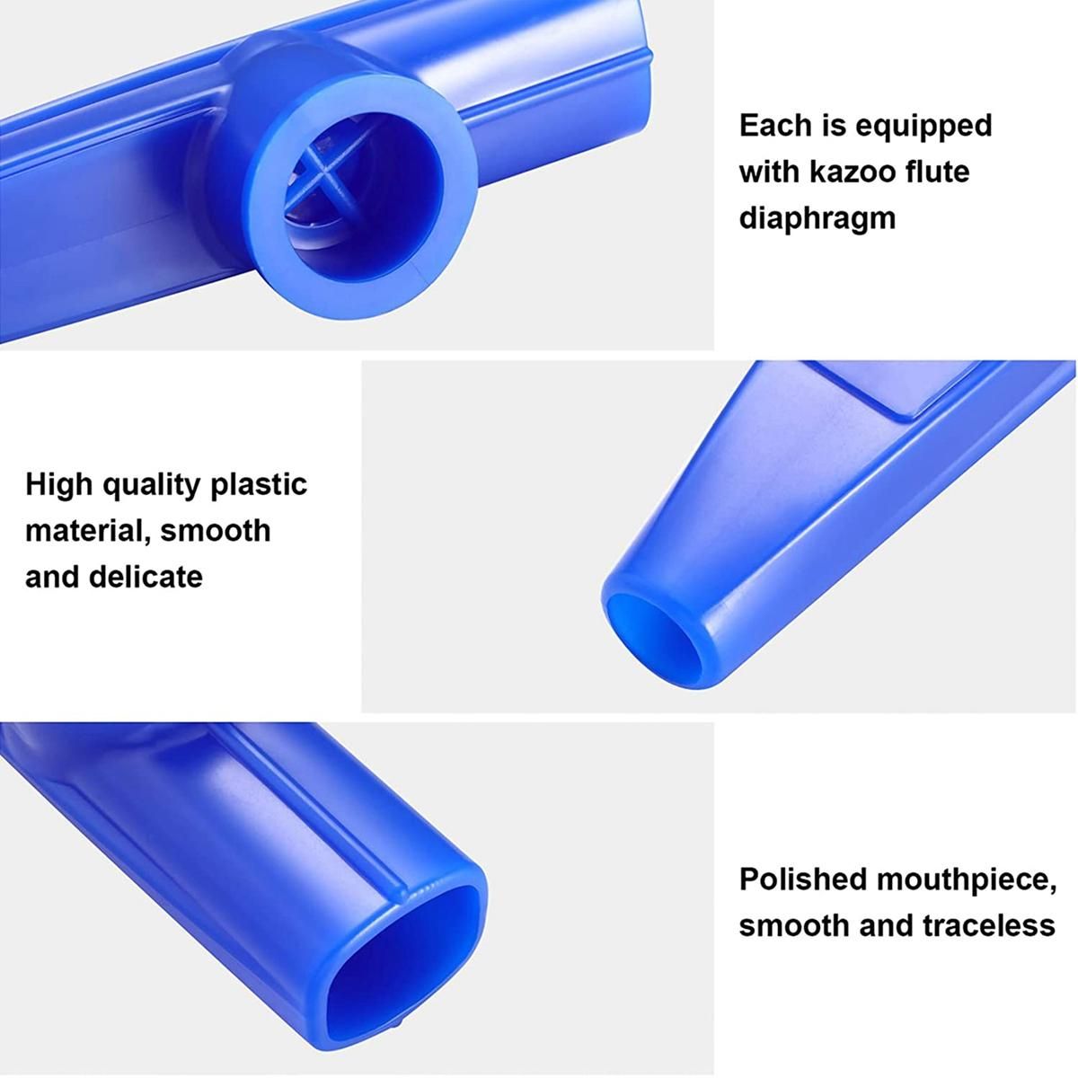 25 Pack Plastic Kazoos Musical Instruments with Kazoo Flute Diaphragms for Gift, Prize and Party Favors