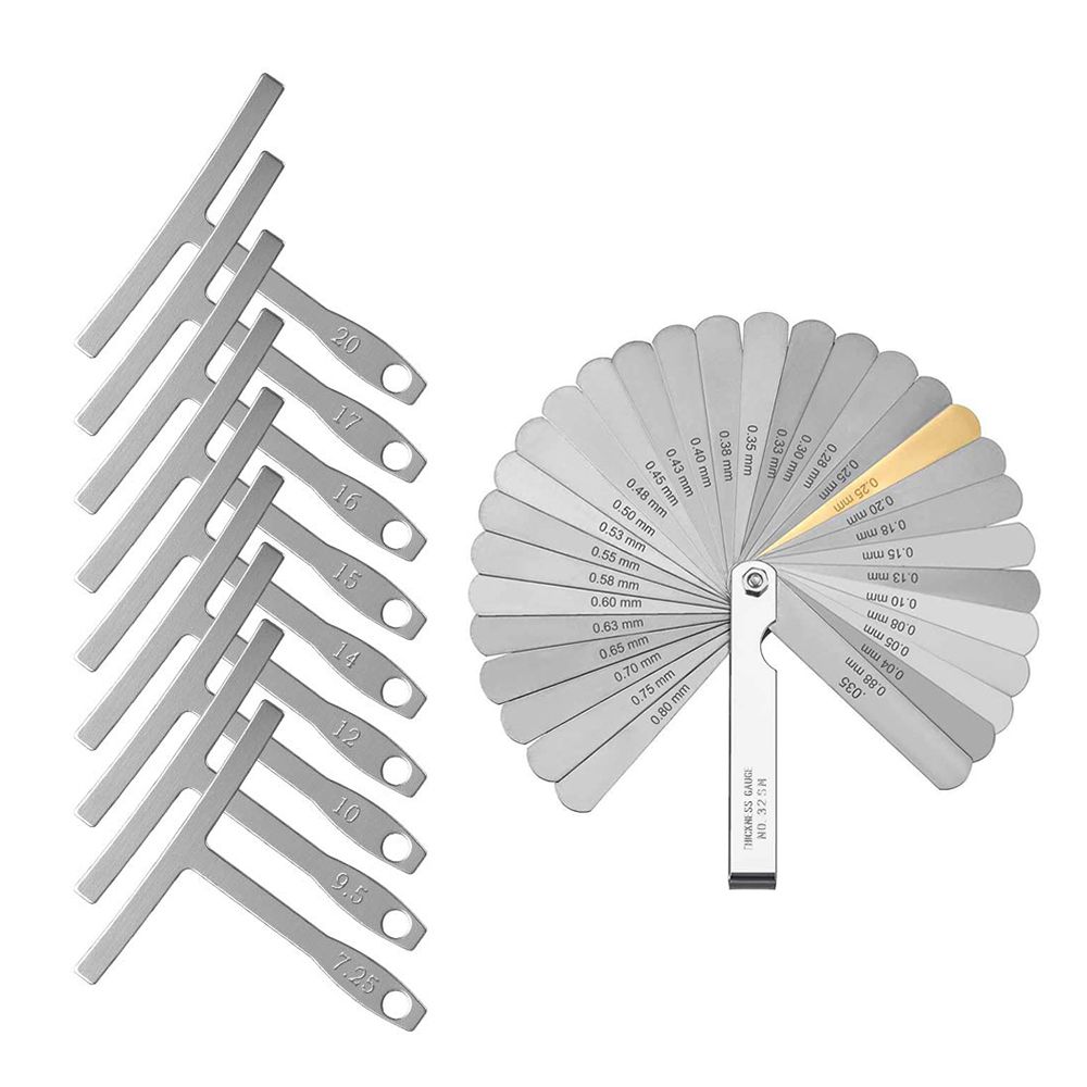 Guitar Luthier Tools Kit 9 Radius Gauge 32 Blades Feeler