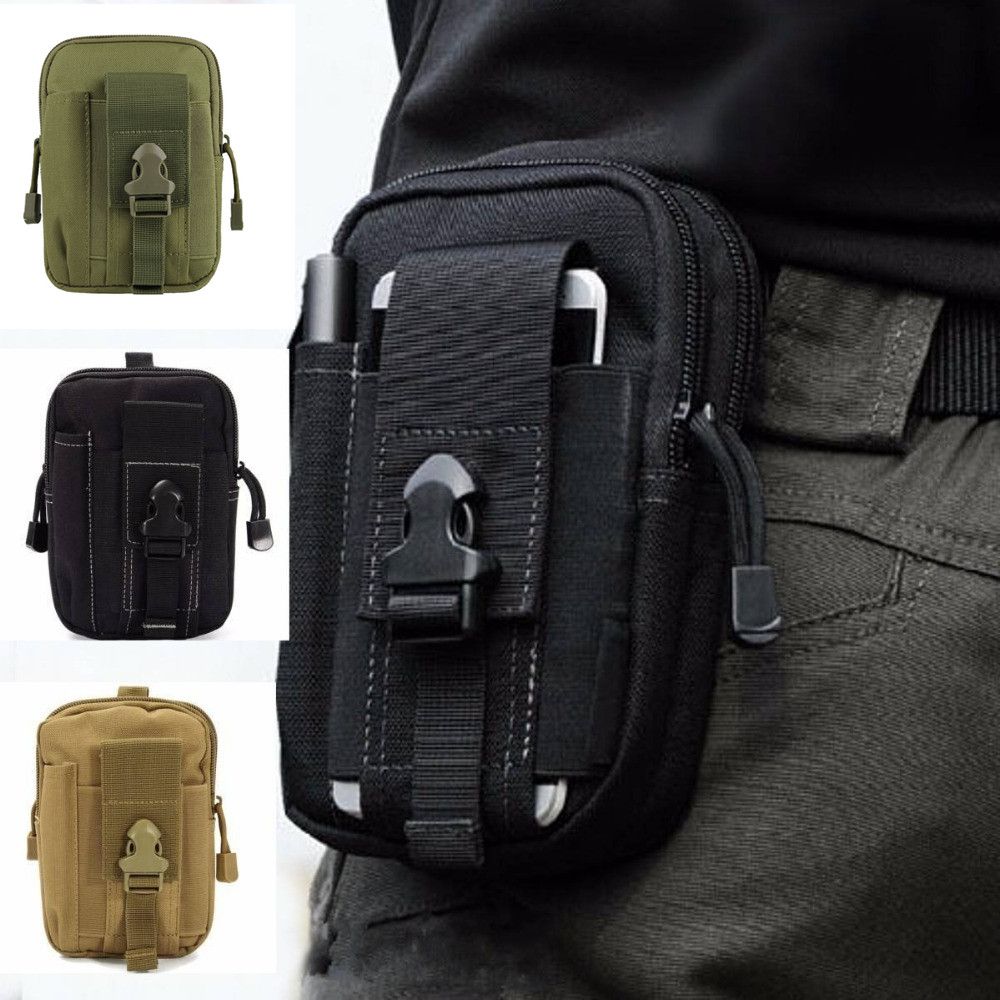 Outdoor Military Tactical Bag Waterproof Camping Waist Belt Bag Sports Army Backpack Wallet Pouch Phone Case For Travel Hiking(#Black Bag)
