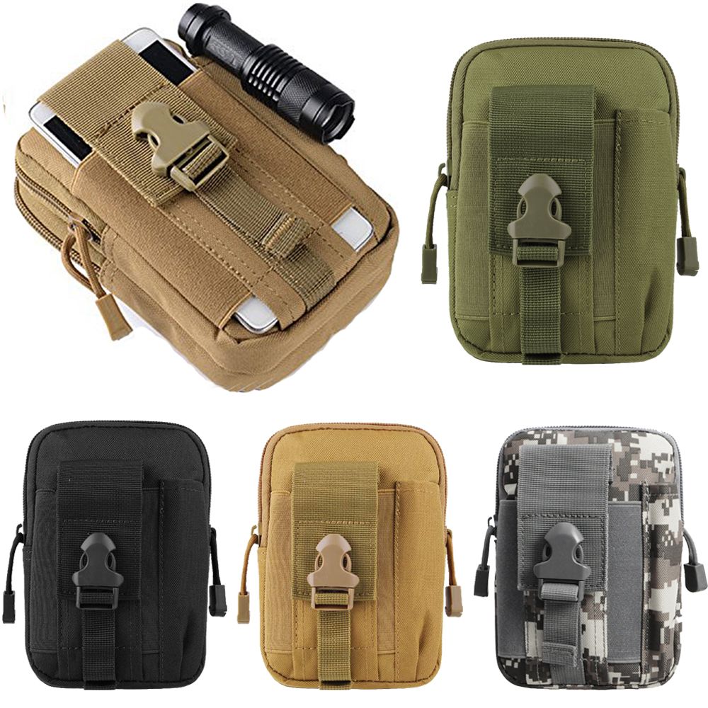 Outdoor Military Tactical Bag Waterproof Camping Waist Belt Bag Sports Army Backpack Wallet Pouch Phone Case For Travel Hiking(#Black Bag)