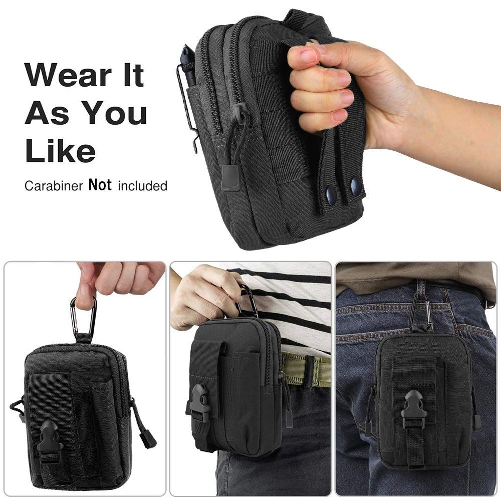 Outdoor Military Tactical Bag Waterproof Camping Waist Belt Bag Sports Army Backpack Wallet Pouch Phone Case For Travel Hiking(#Black Bag)
