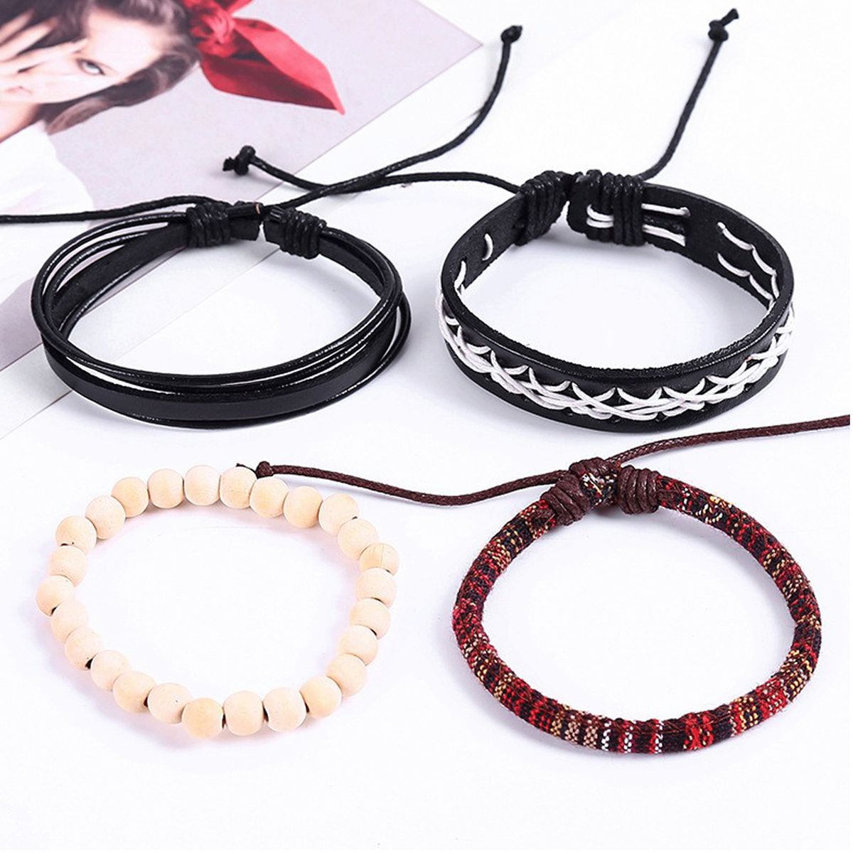 Handwoven Bracelet Set Of Four European And American Style Fashion Couples