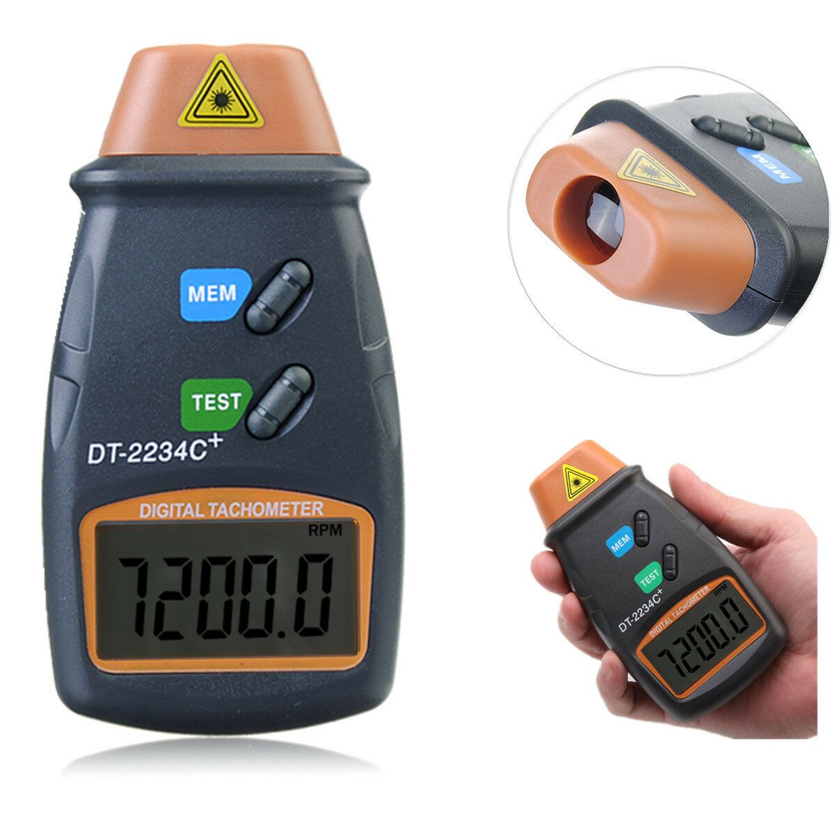 DT-2234C+ Digital Laser RPM Tachometer Non Contact