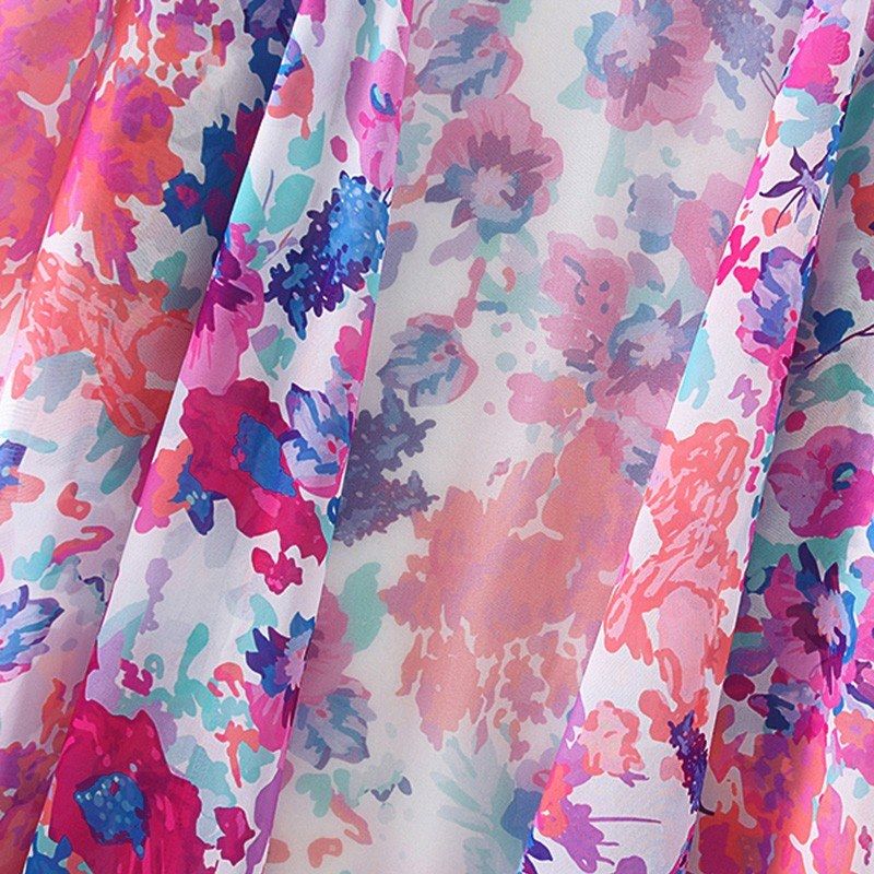 Fashion Women Summer Floral Print Cardigan Short Sleeve Thin