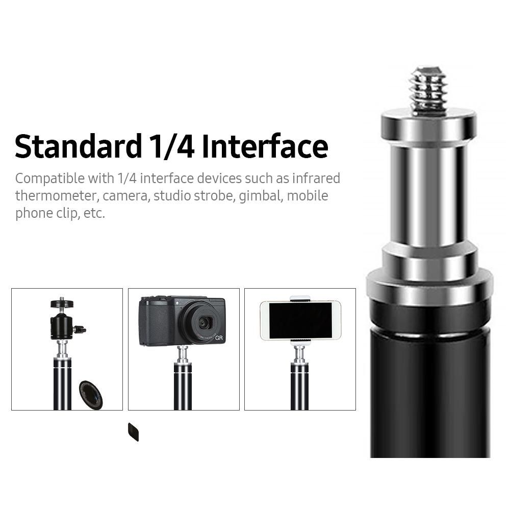 Non-contact Infrared Thermometer Tripod Adjustable Thermometer Bracket Metal Tripod with Standard 1/4 Interface 2.1m