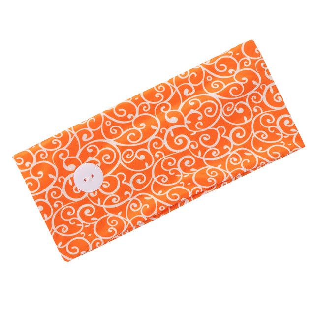 On Headband Printed Hairband With On Face Holder Orange