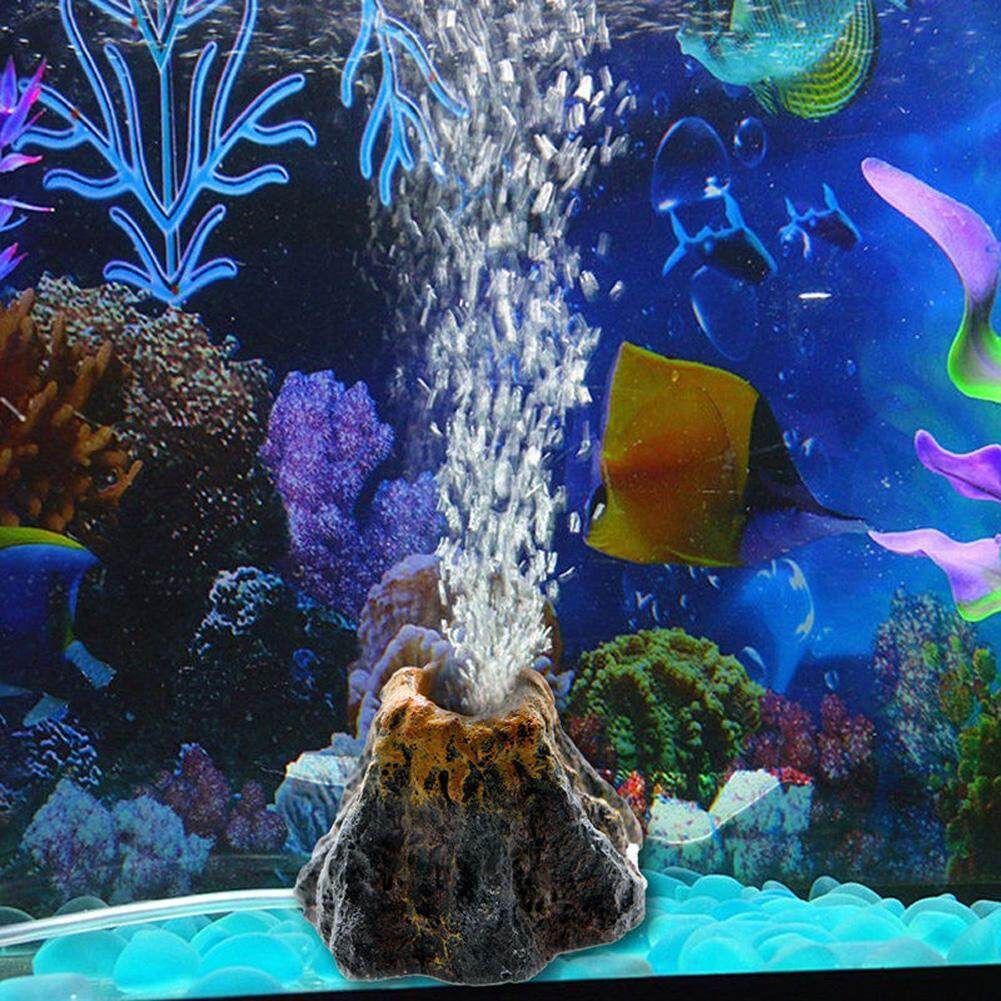 Aquarium Aquarium Decoration Decoration Oxygen Pump Bubble Pump Drive Aquarium Toy Simulation Size Volcano # S S