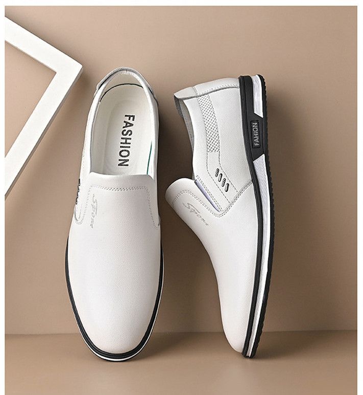 Men's Casual Oxfords Pu Leather Loafers Brogues Shoes Wedding White