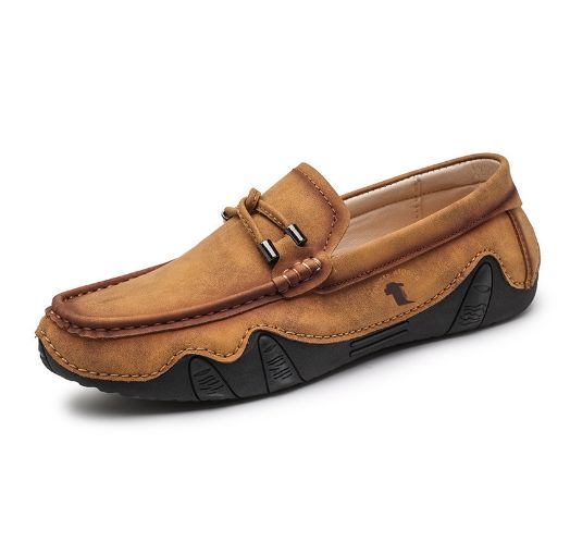 Men's Business Wedding Formal Dress Loafers & Slip-ons Leather Shoes Brown
