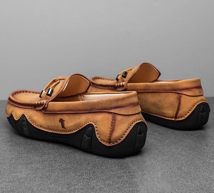 Men's Business Wedding Formal Dress Loafers & Slip-ons Leather Shoes Brown